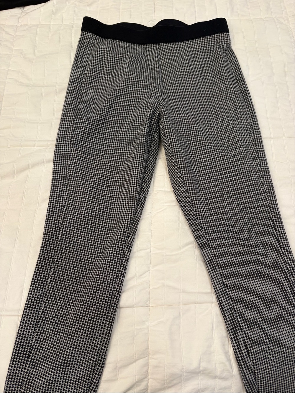 Talbots Black and White Houndstooth Stretch Dress Pants